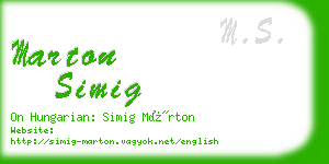 marton simig business card